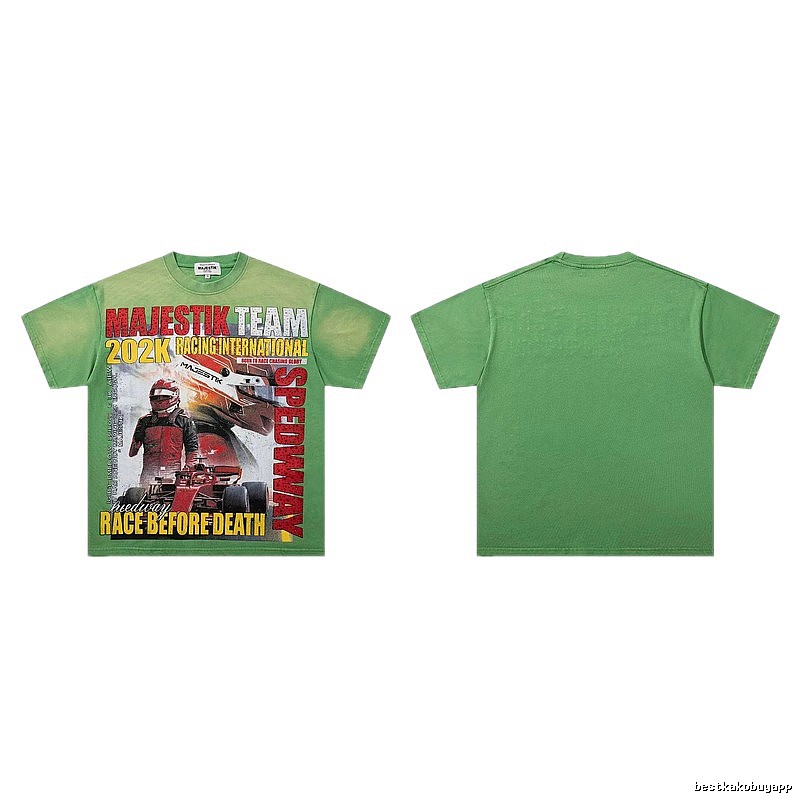 MAJESTIK Racing Series Vintage Style Green T-Shirt