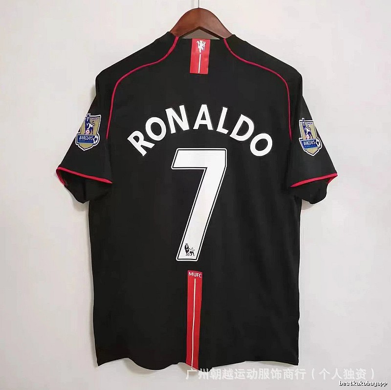 Manchester United Lightweight Beckham #7 soccer jersey White Black Retro for Gift Ideas