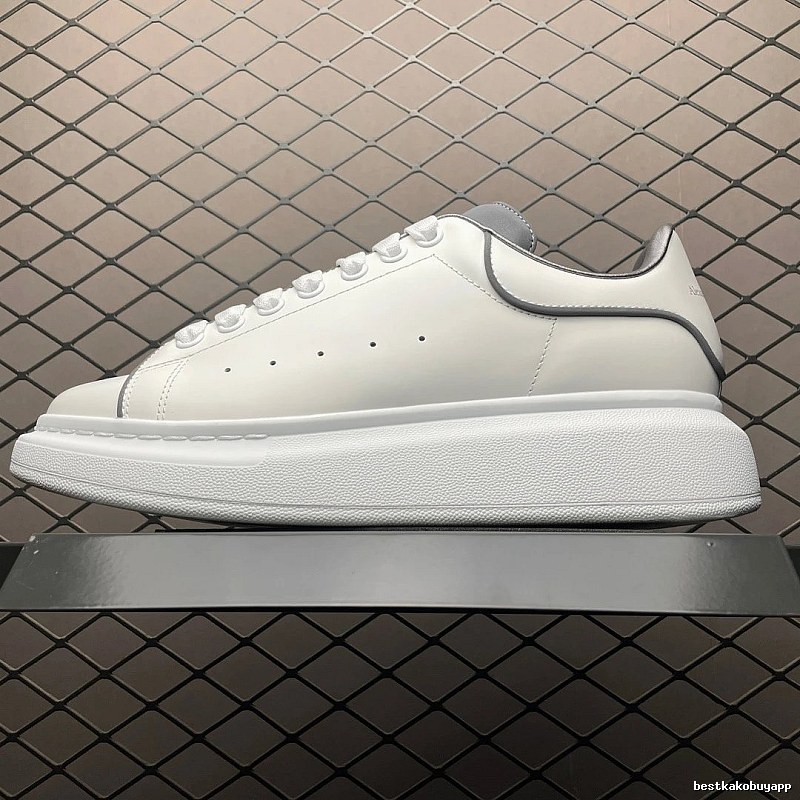 McQueen Oversized Sneakers in White and Black, Finished with Raised Sole Edge