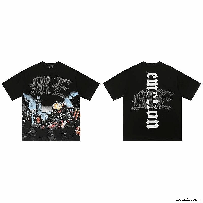Mixed Emotion Printed Dark-style Black T-Shirt