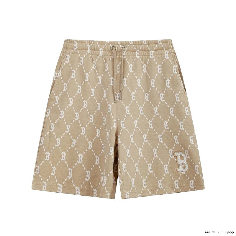 MLB checkered casual khaki shorts
