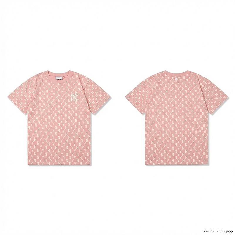 MLB full - print style pink T - shirt