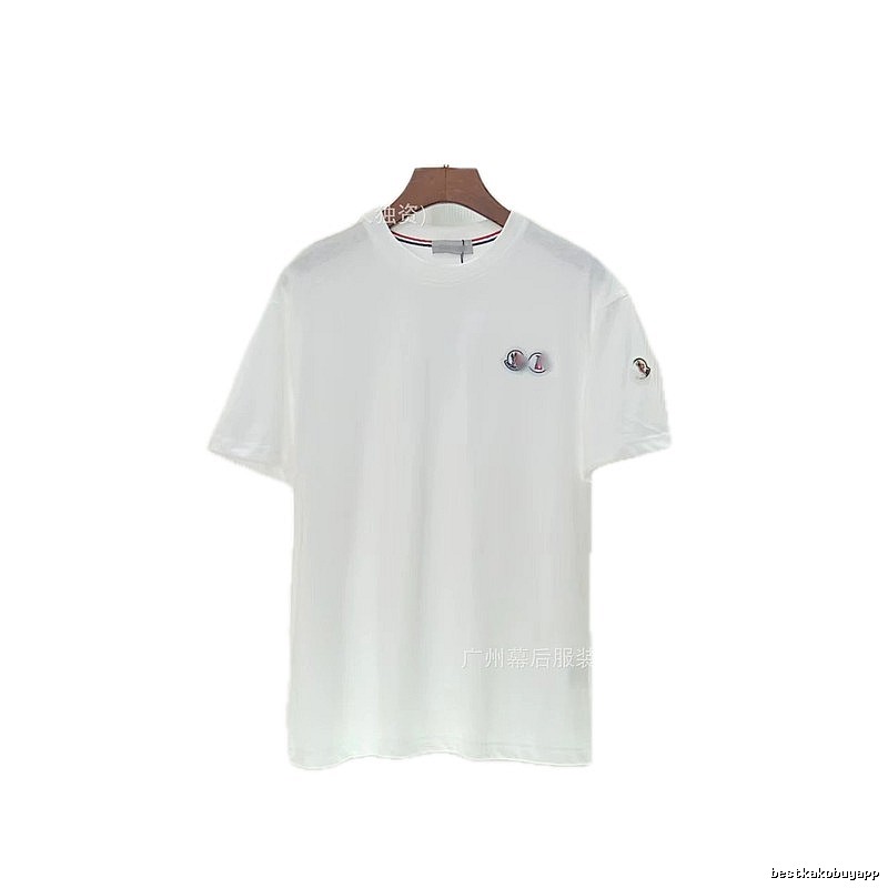 Moncler Badge Casual Style White T-Shirt