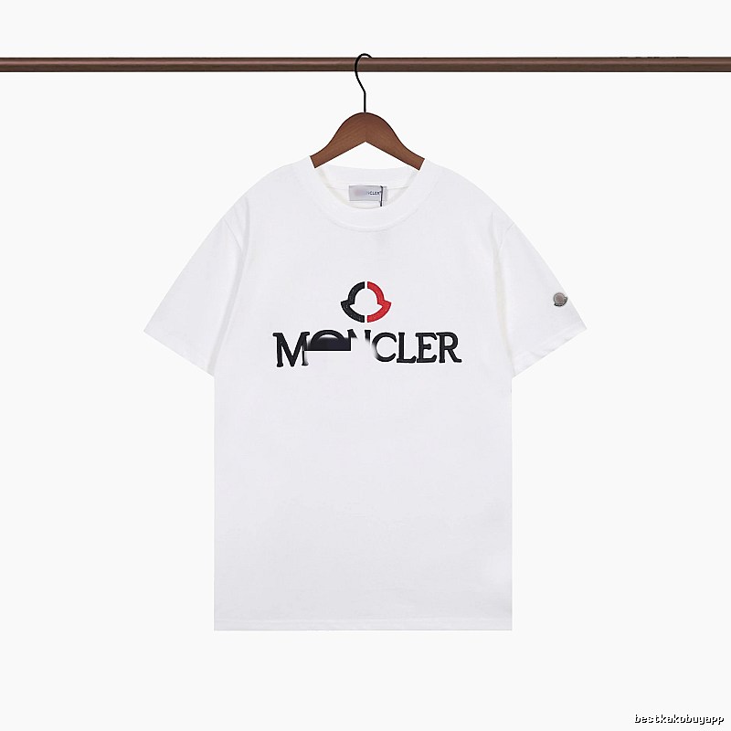 Moncler Embroidered Casual Style White T-Shirt