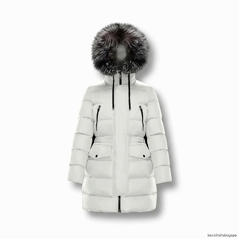 Moncler long fashion white down jacket