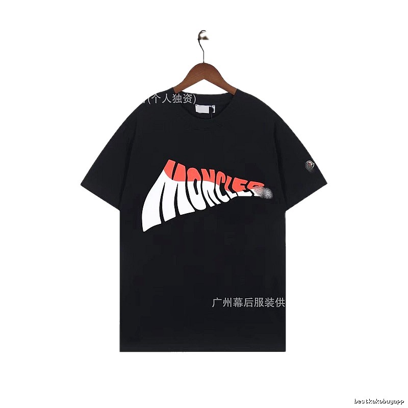 Moncler Printed Trendy Style Black Short-sleeve T-shirt