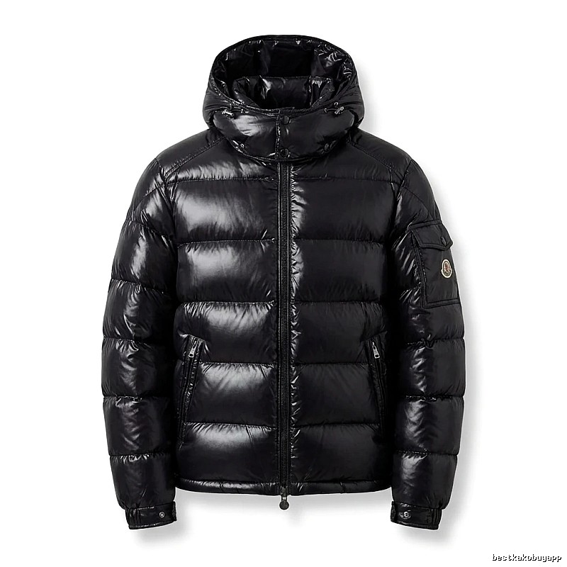 Moncler shiny black down jacket