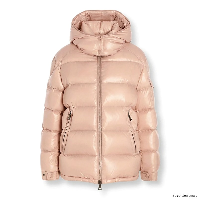 Moncler shiny casual pink down jacket