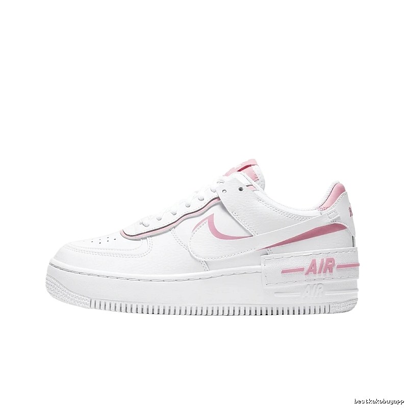 Nike Air Force 1 white and pink sports shoes