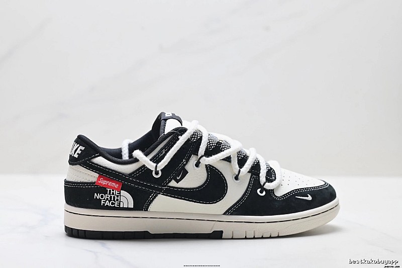 Nike co-branded black and white sports shoes