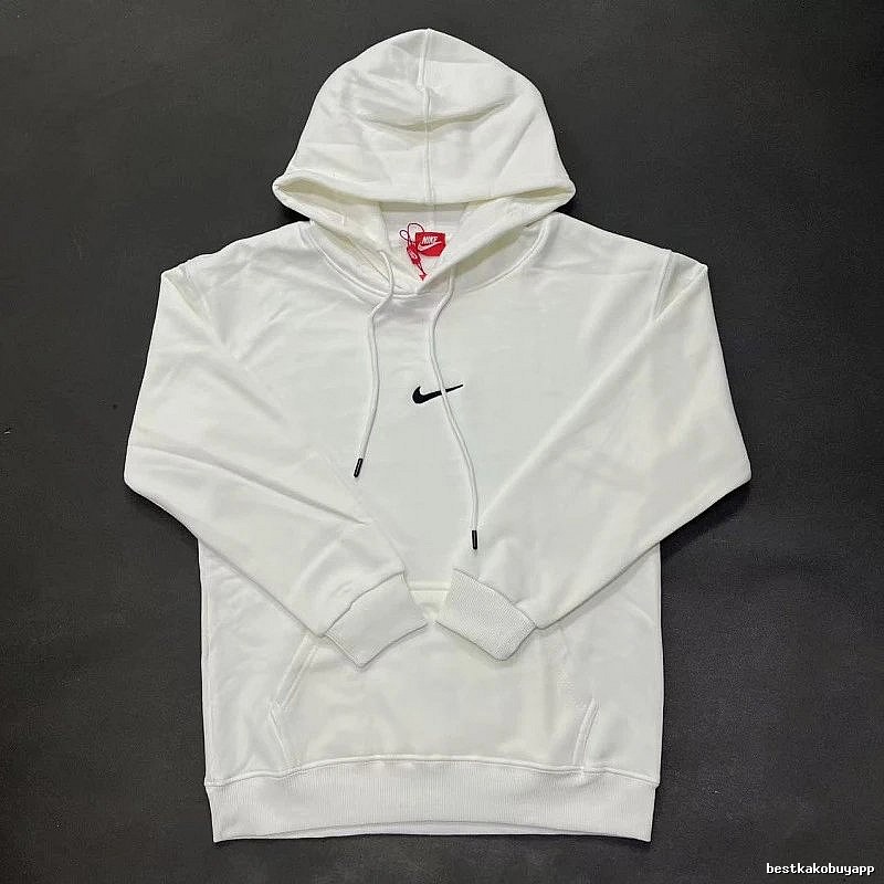Nike Small-Logo Detail White Zip Hoodie Resort Wear Swoosh