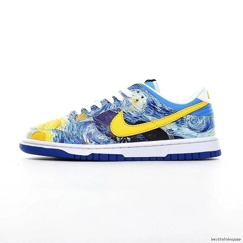 Nike  Van Gogh Co-branded Blue and Yellow Casual Shoes
