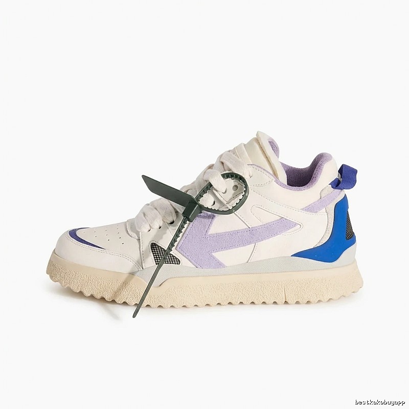 Off-White casual style white, purple and blue sports shoes