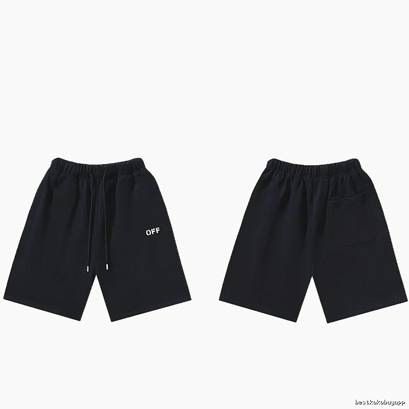 Off-White minimalist-style black shorts