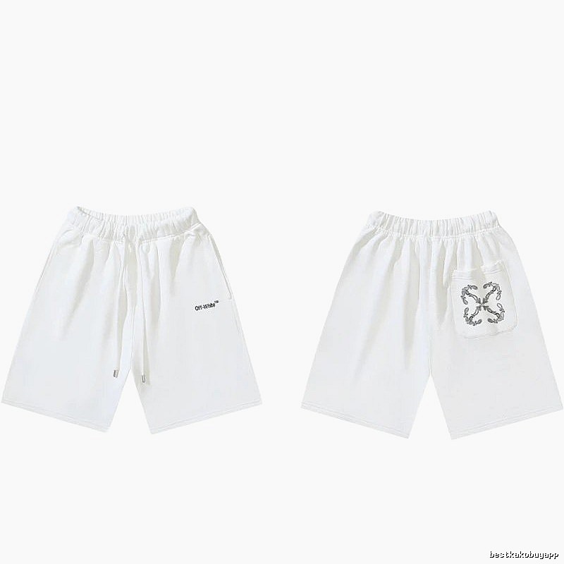 Off-White minimalist style white shorts
