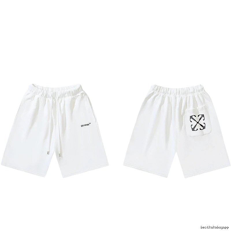 Off-White minimalist style white shorts