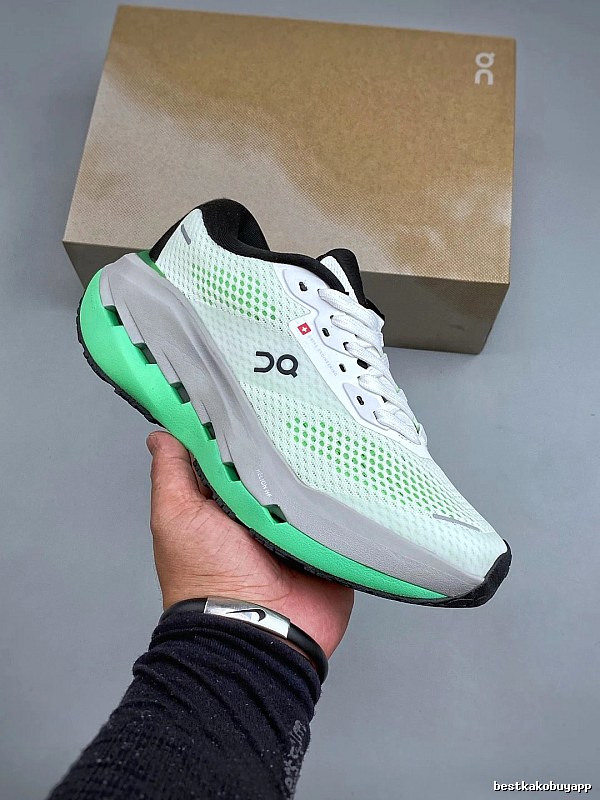 On White and Green Cloud Runners and Cloud-Look Cushioning