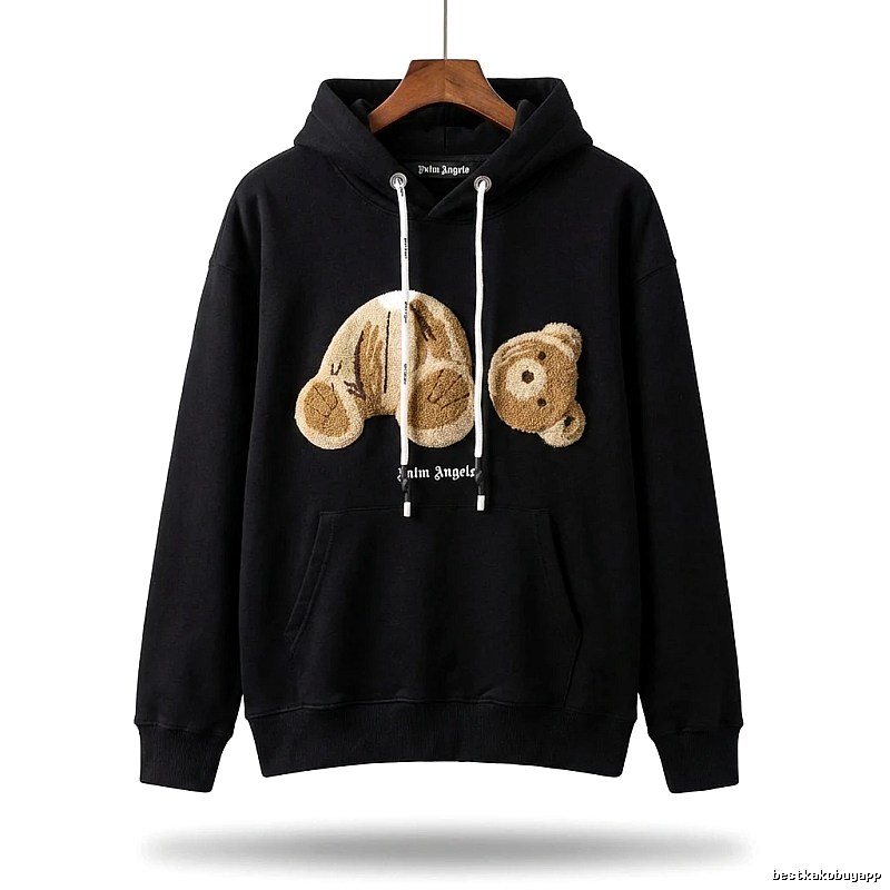 Palm Angels Bear Trendy Brand Black Sweatshirt