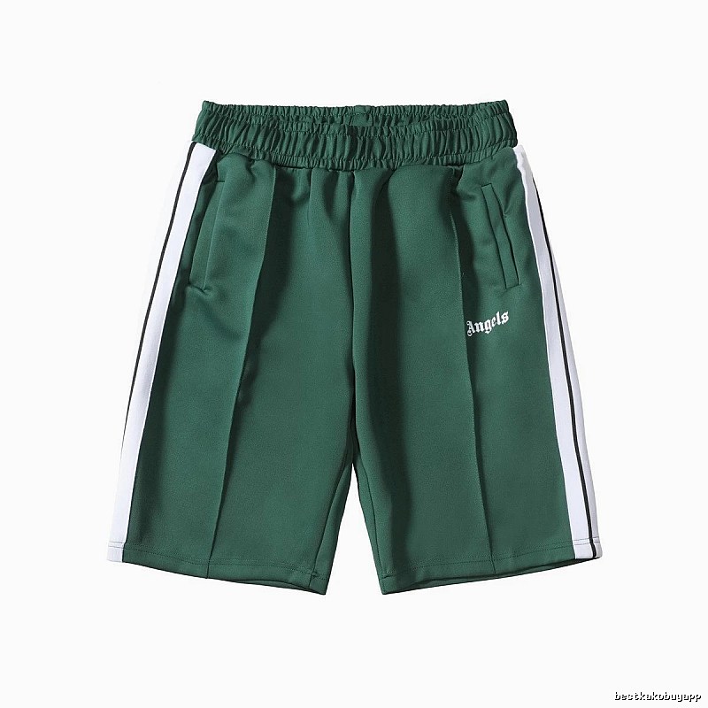 Palm Angels Streetwear Track shorts Black Side Stripe with Logo Accent