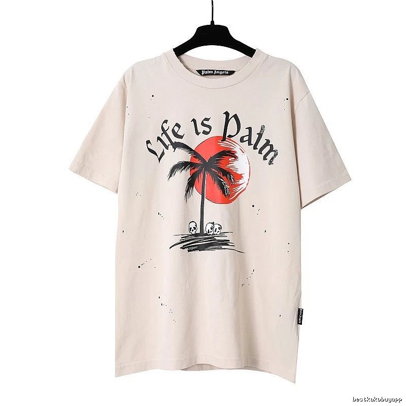 Palm Angels Summer Logo T-shirt White Palm Tree with Clean Finish