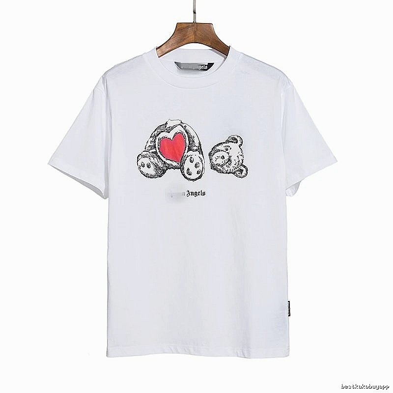 Palm Angels Urban Bear graphic T-shirt White Colorful Bear with Statement Pattern