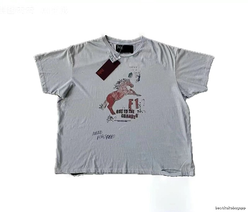 Paly Hollywood F1 Red Horse Vintage Light Grey T-Shirt