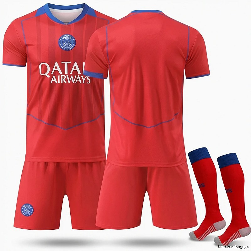 Paris Saint-Germain red and blue football jersey