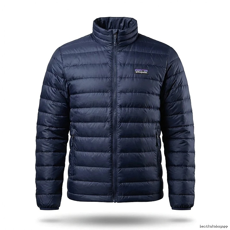 Patagonia's warm series dark blue cotton-padded jacket