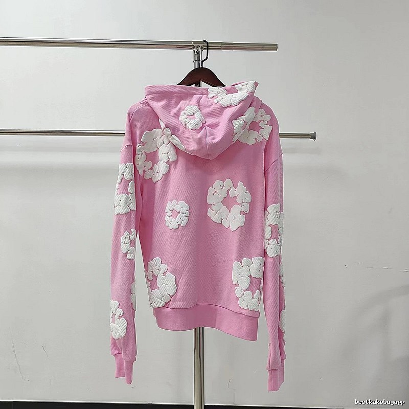Pink Pastel Floral Hoodie Soft Color