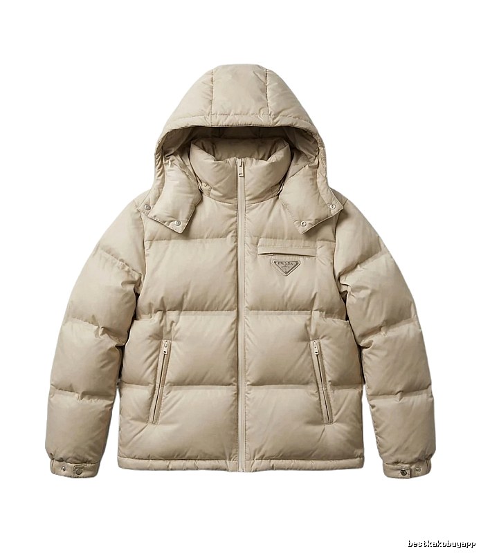 Prada classic style fashionable beige down jacket
