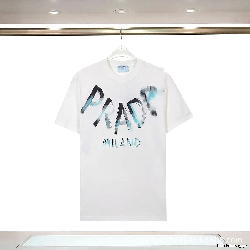 Prada Graffiti Street Style White Short-sleeve T-shirt