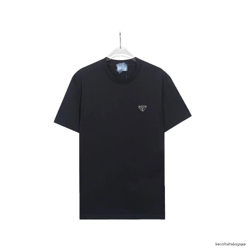 Prada Triangle-Logo Minimalist Black T-Shirt