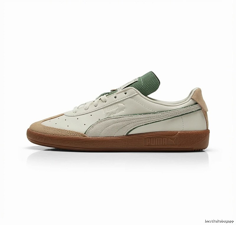 PUMA Retro Style White and Brown Athletic Shoes
