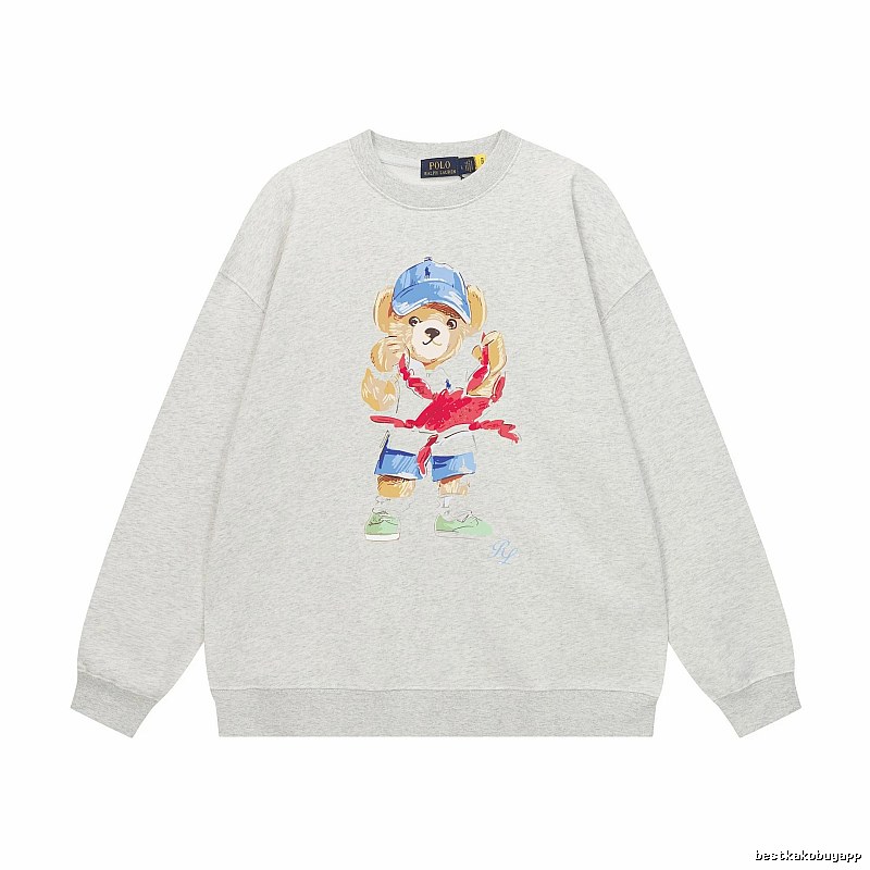 Ralph Lauren cartoon bear light gray sweatshirt