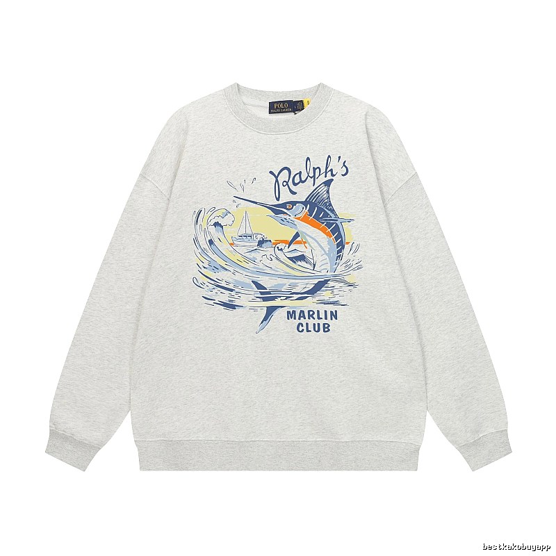 Ralph Lauren Marin Club Light Grey Sweatshirt