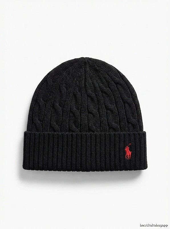 Ralph Lauren Polo Black Trendy Brand Knitted Hat