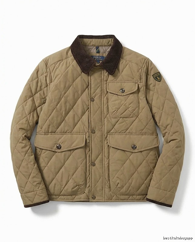 Ralph Lauren quilted retro-style khaki coat