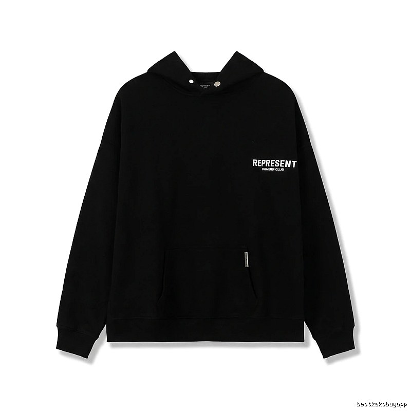 REPRESENT Minimalist Style Black Hoodie