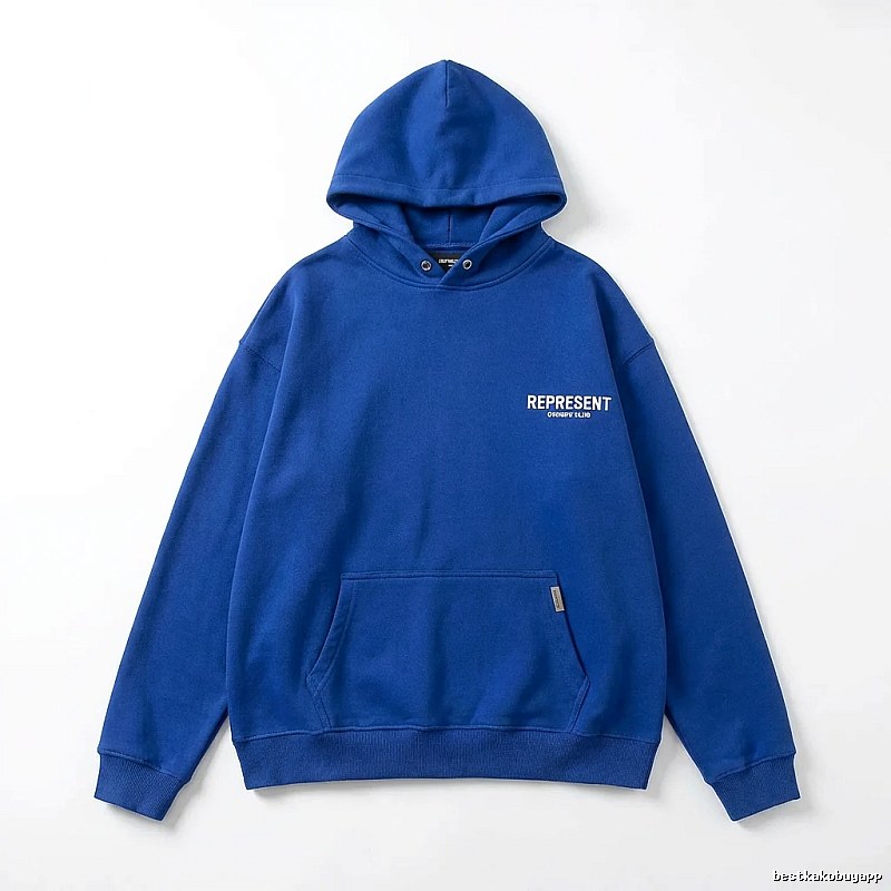 REPRESENT Owners Club Simple Style Blue Hoodie