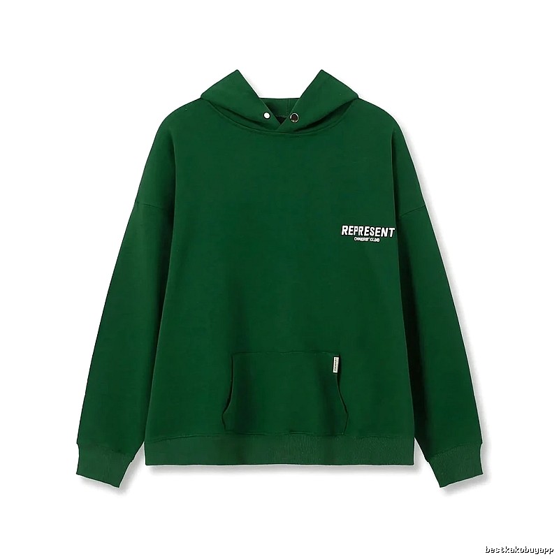 REPRESENT Simple Style Green Hoodie