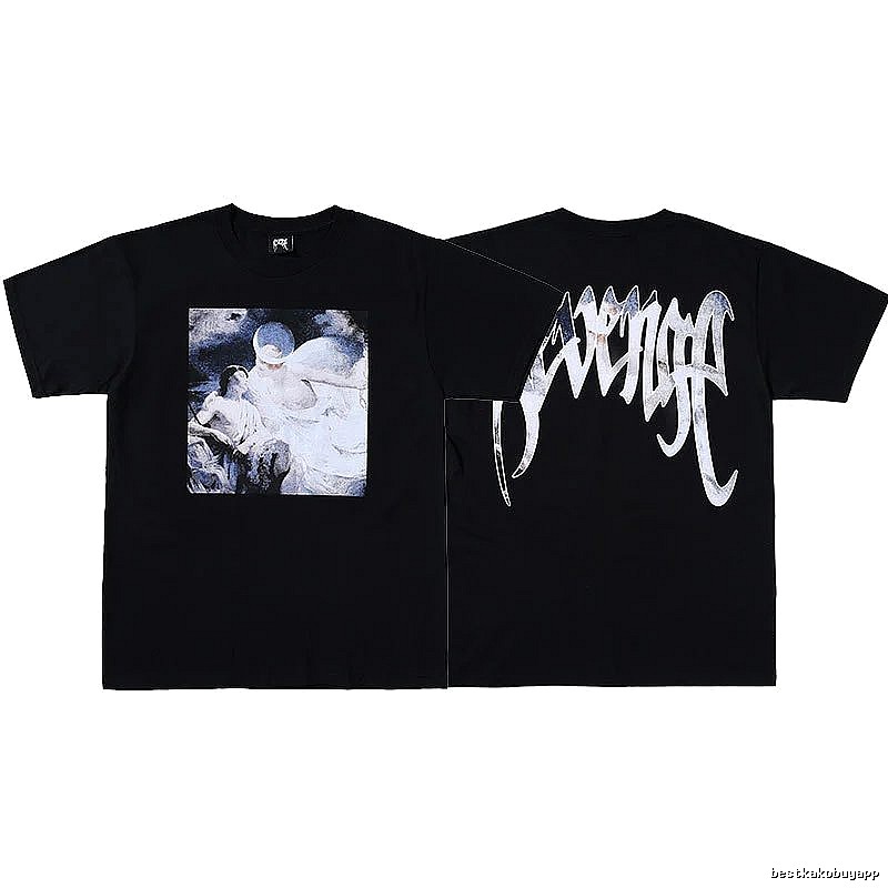 Revenge Black Skull Graphic T-Shirt Casual Layering