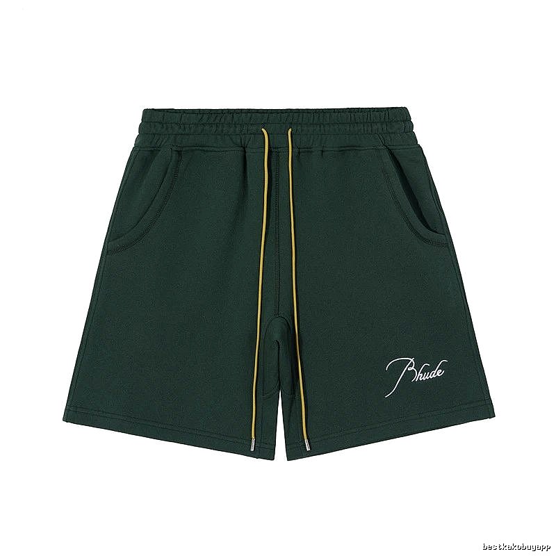 RHUDE casual style dark green shorts