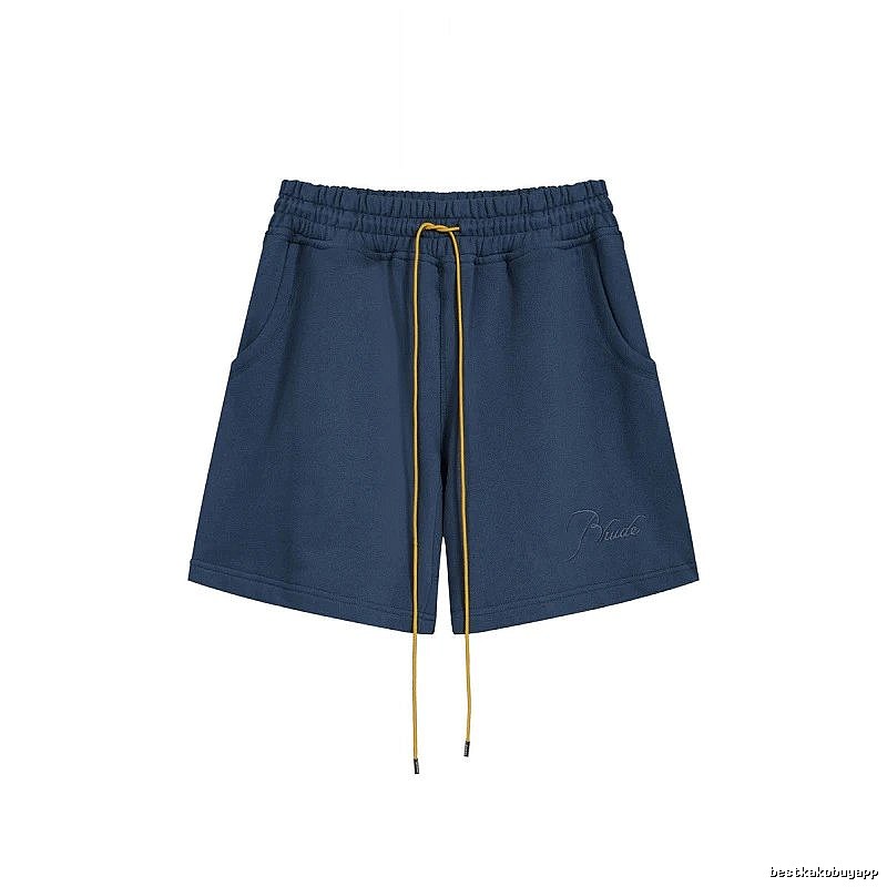 RHUDE minimalist style navy blue shorts