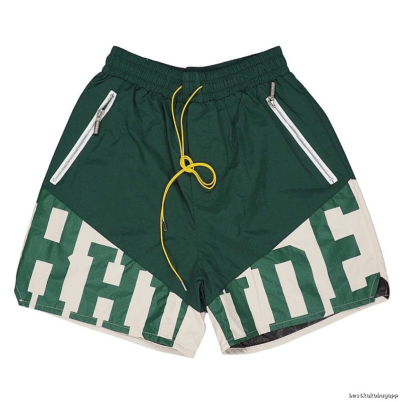 RHUDE sporty green shorts