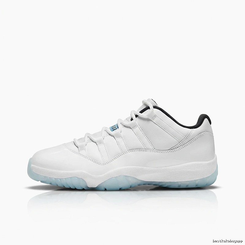 Simple white trendy shoes of Jordan 11 generation.