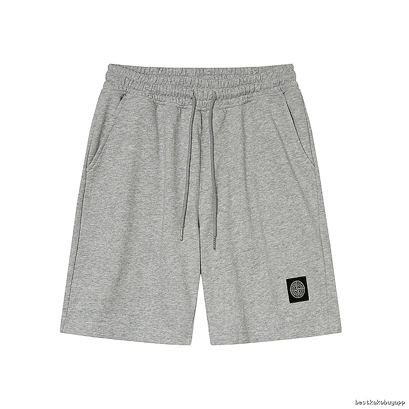 Stone Island Badge Casual Style Grey Shorts
