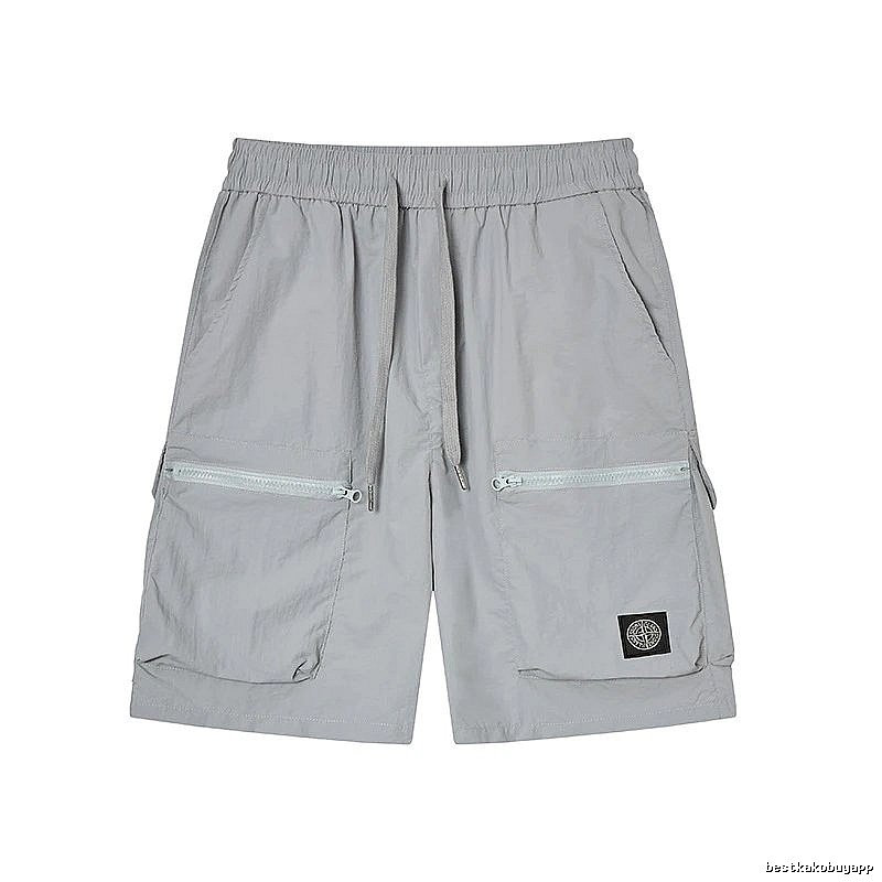 Stone Island Badge Street Style Light Grey Cargo Shorts