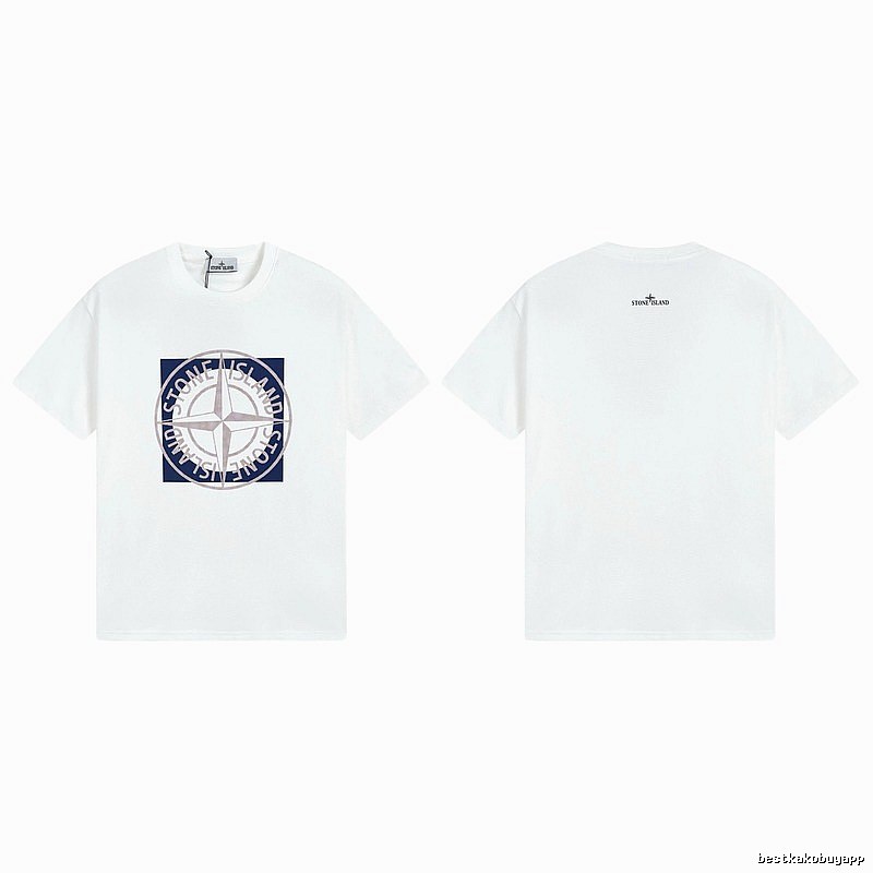 Stone Island Compass Collection Street Style White T-Shirt