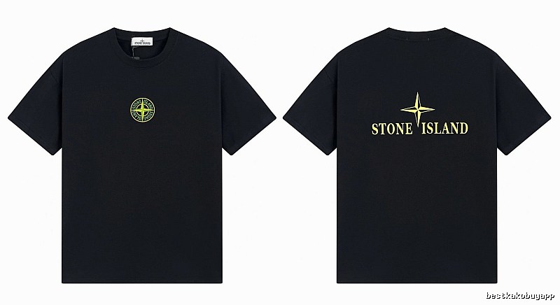 Stone Island Compass Series Streetwear Black Short Sleeve T-Shirt