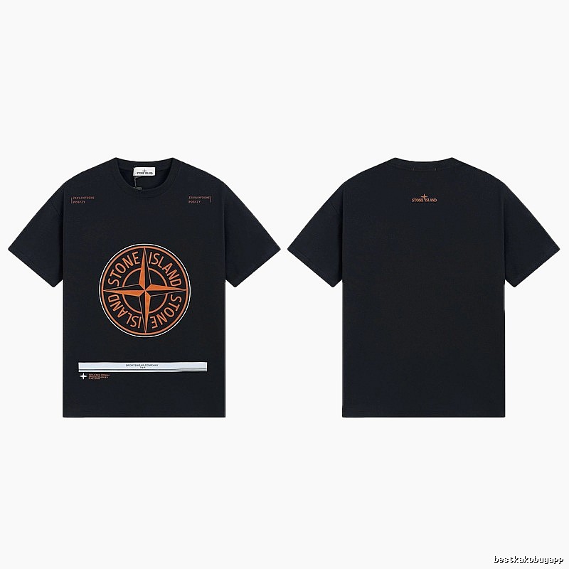 Stone Island Compass Techwear Style Black Short Sleeve T-Shirt
